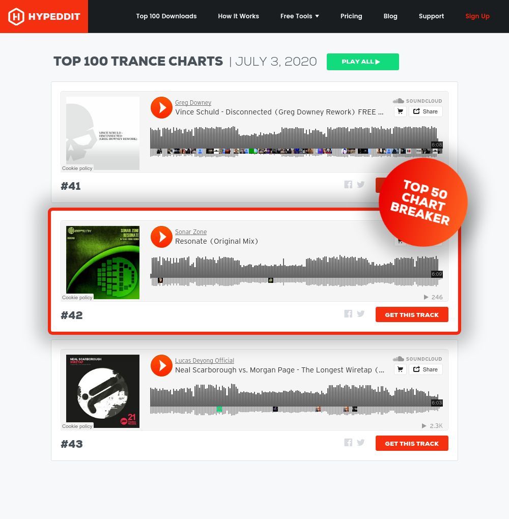 up to number 42 in the trance charts